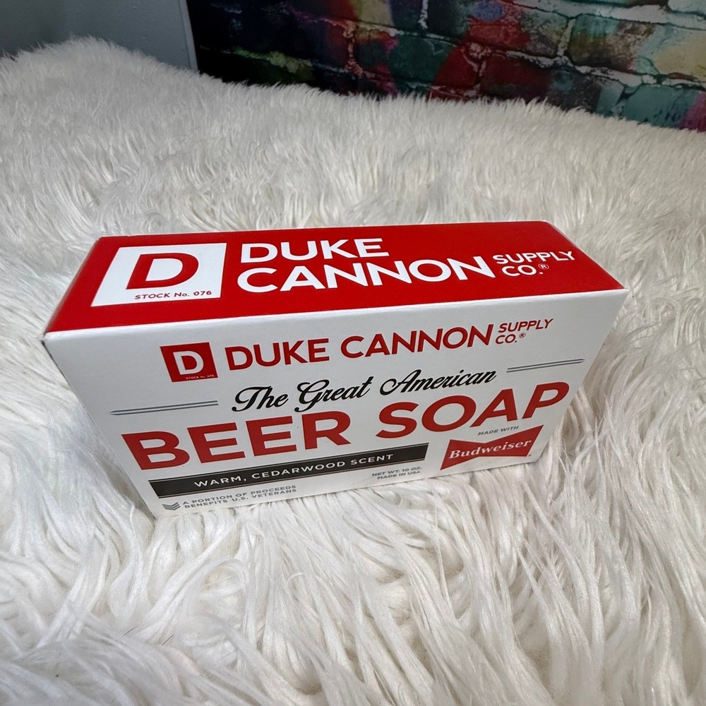 Duke Cannon The Great American Beer Soap Budweiser Cedarwood Scent 10oz Bar Soap